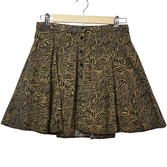 Urban Outfitters Dresses & Skirts - Urban Outfitters Zebra Print Button Front‎ Mini Skirt Brown Black Small NEW